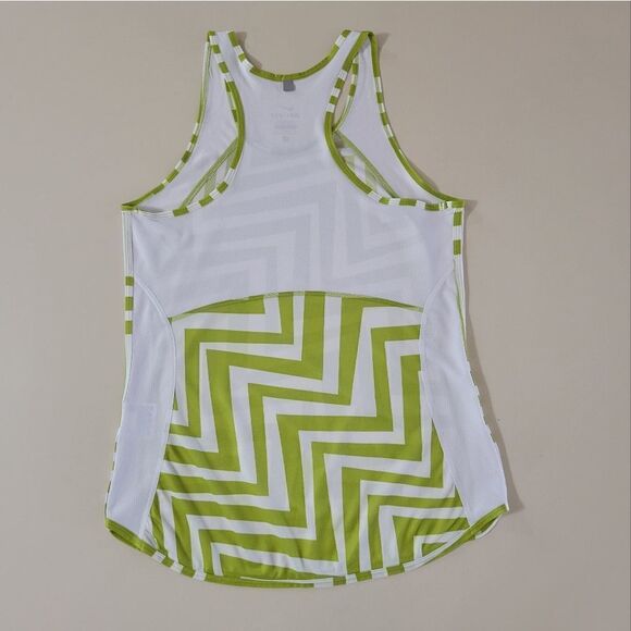 Nike Women's Dri-FIT Green Chevron Running Tank Top - Picture 11 of 11